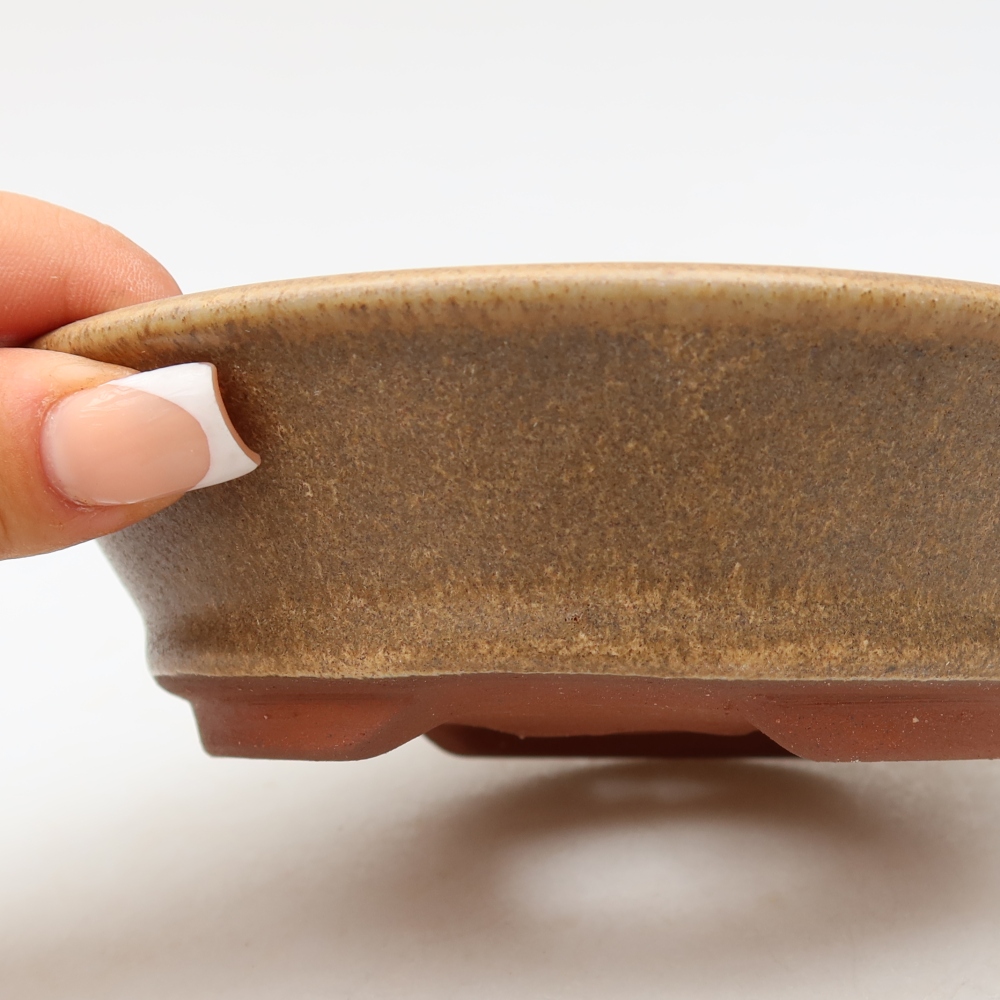 Bonsaischale aus Keramik 15 x 15 x 4,5 cm, braun