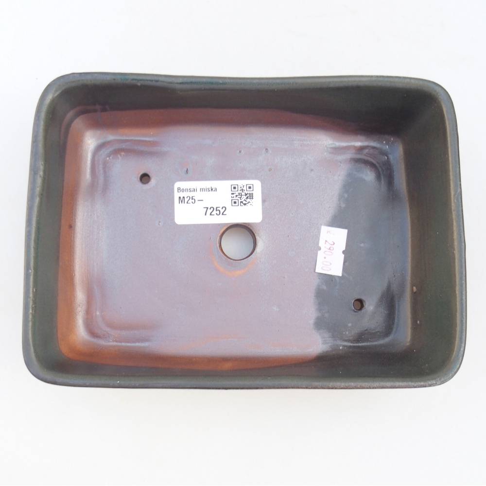 Bonsaischale aus Keramik 18,5 x 13,5 x 3,5 cm, grau