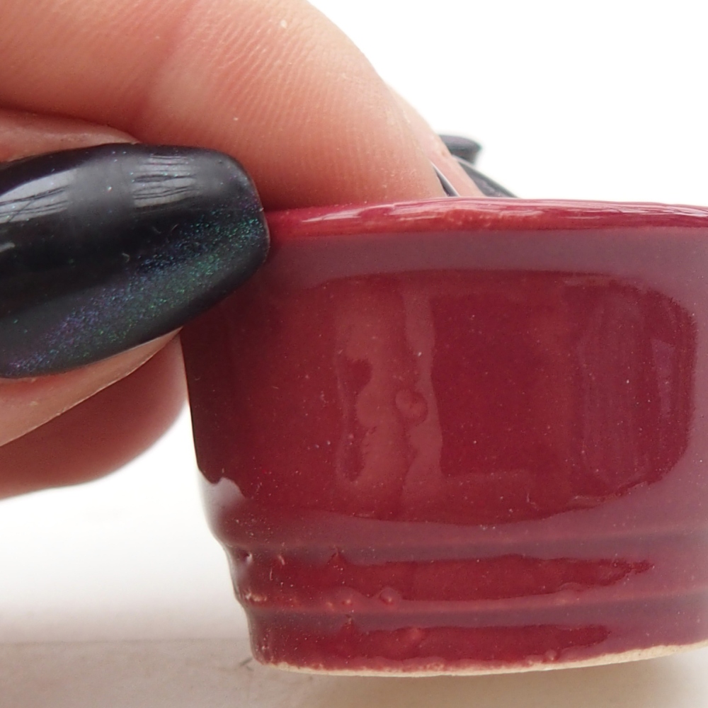 Mini-Bonsaischale 4 x 4 x 2 cm, bordeauxrot