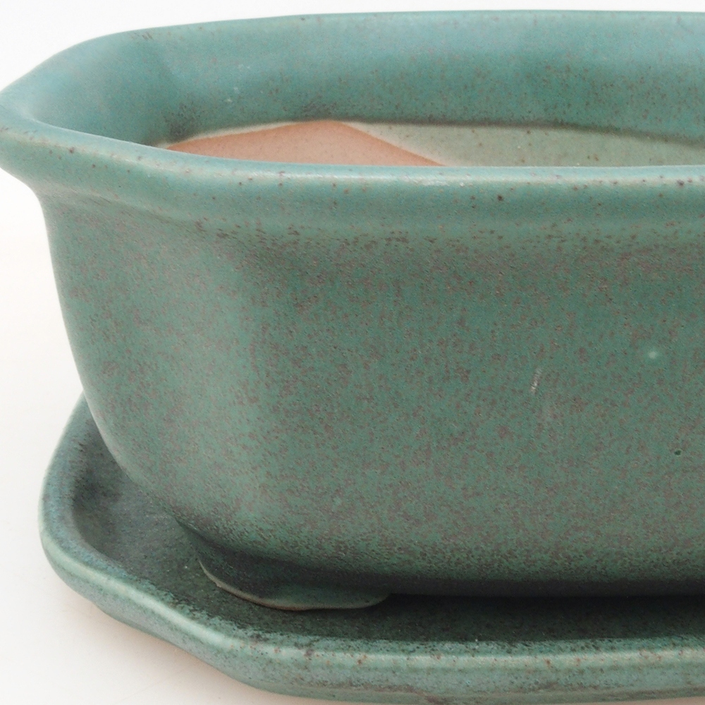 Bonsaischale + Untertasse H32 - grün