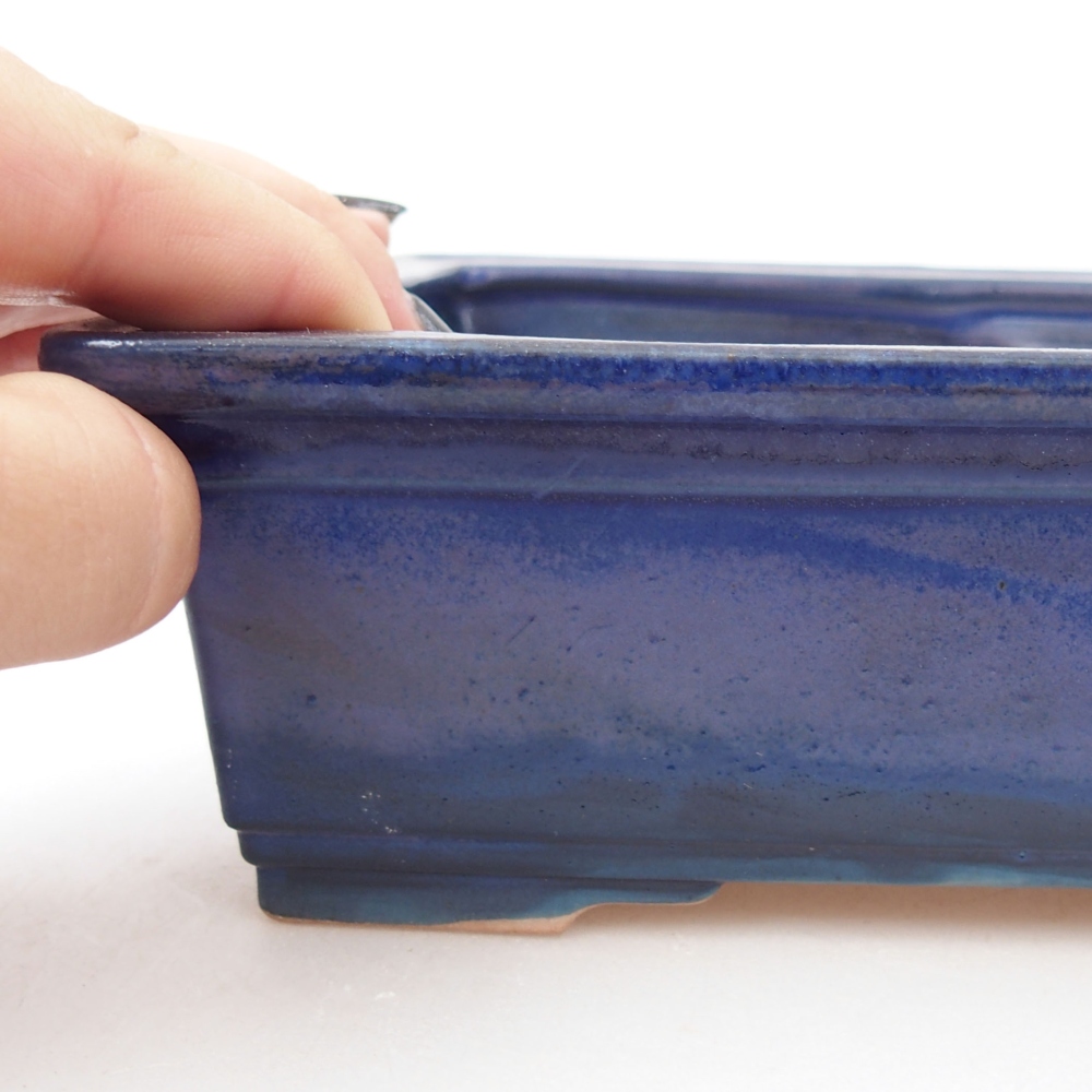 Bonsaischale aus Keramik 15,5 x 12 x 6 cm, Farbe blau