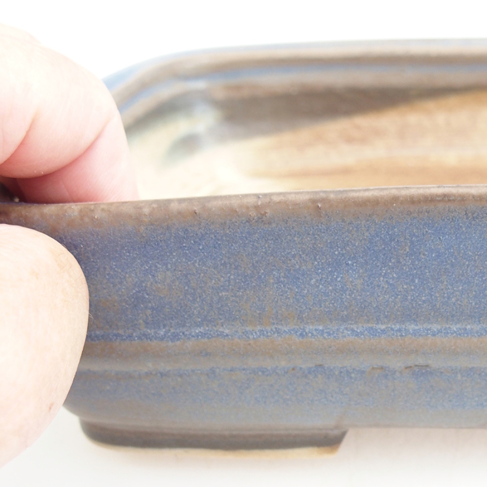 Bonsaischale aus Keramik 21,5 x 17,5 x 5,5 cm, Farbe blau