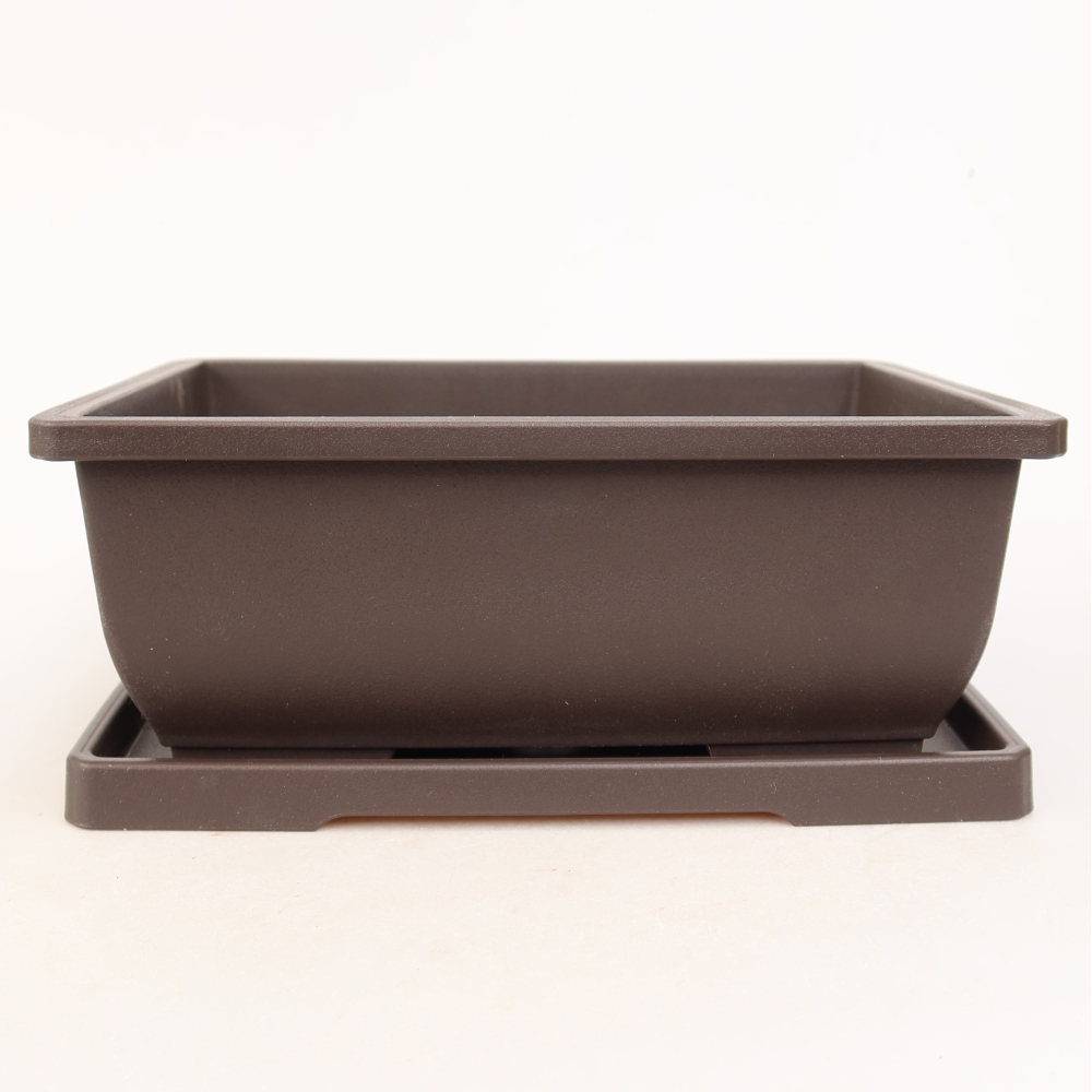 Bonsai-Schale + Untersetzer aus Kunststoff MP-2 – 21,5 x 15,5 x 8 cm