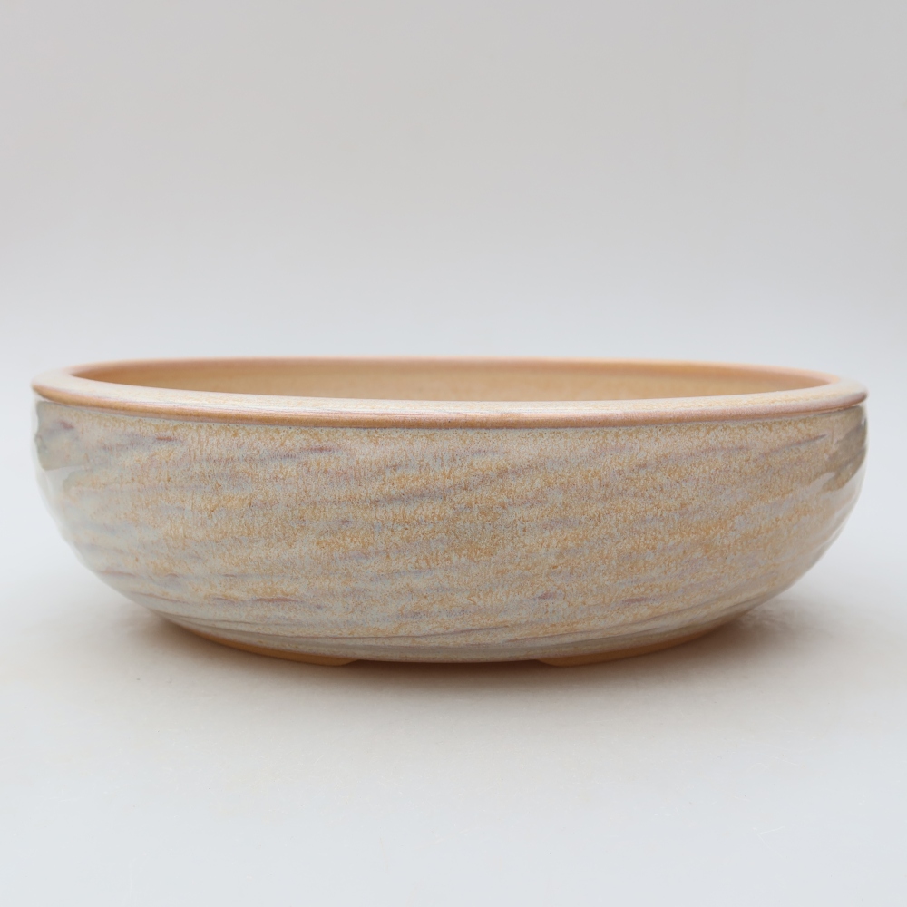 Bonsaischale aus Keramik 26,5 x 26,5 x 7,5 cm, Farbe beige