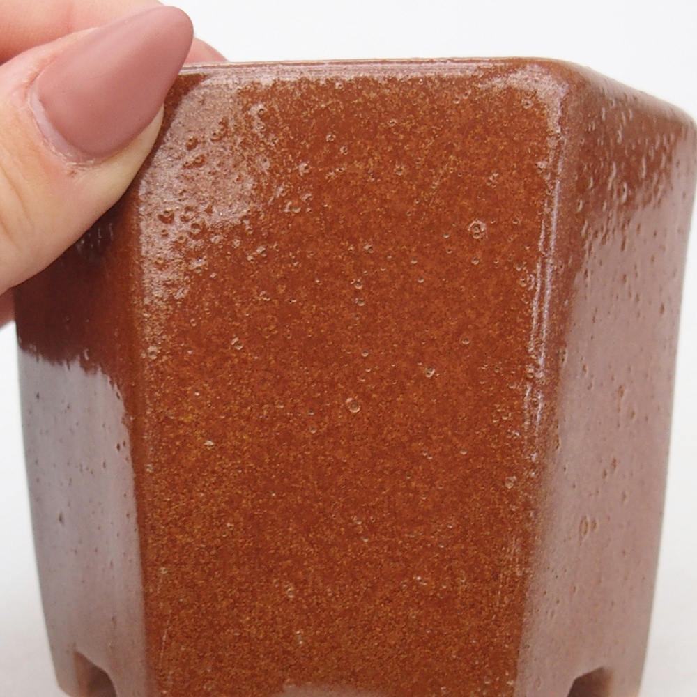 Bonsaischale aus Keramik 9,5 x 8,5 x 8 cm, braun