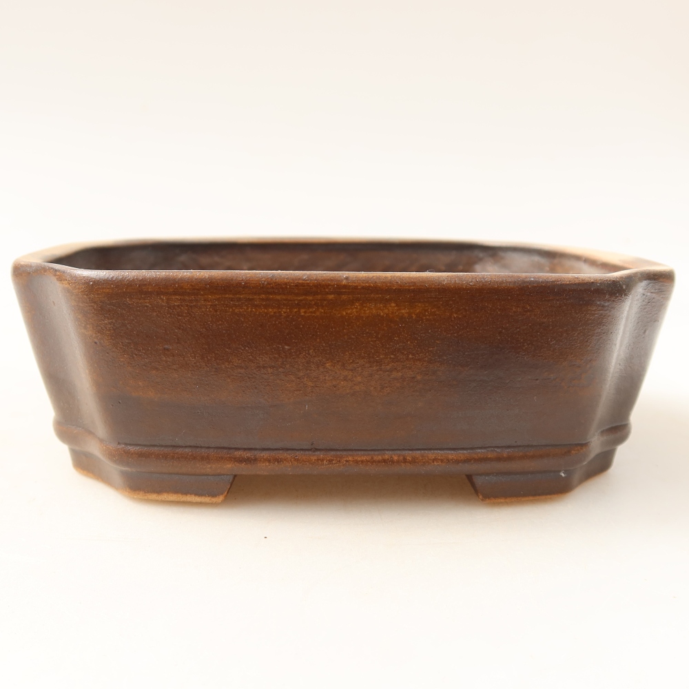 Keramik-Bonsai-Schale, 13,5 x 11,5 x 4 cm, Farbe: braun