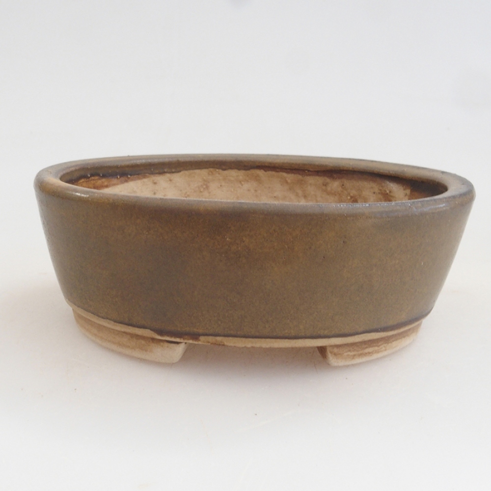 Bonsaischale aus Keramik 10 x 8,5 x 4 cm, braun