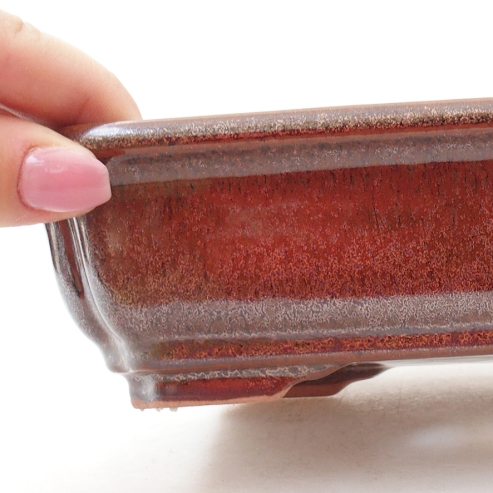 Bonsaischale aus Keramik 18 x 13,5 x 5 cm, braun