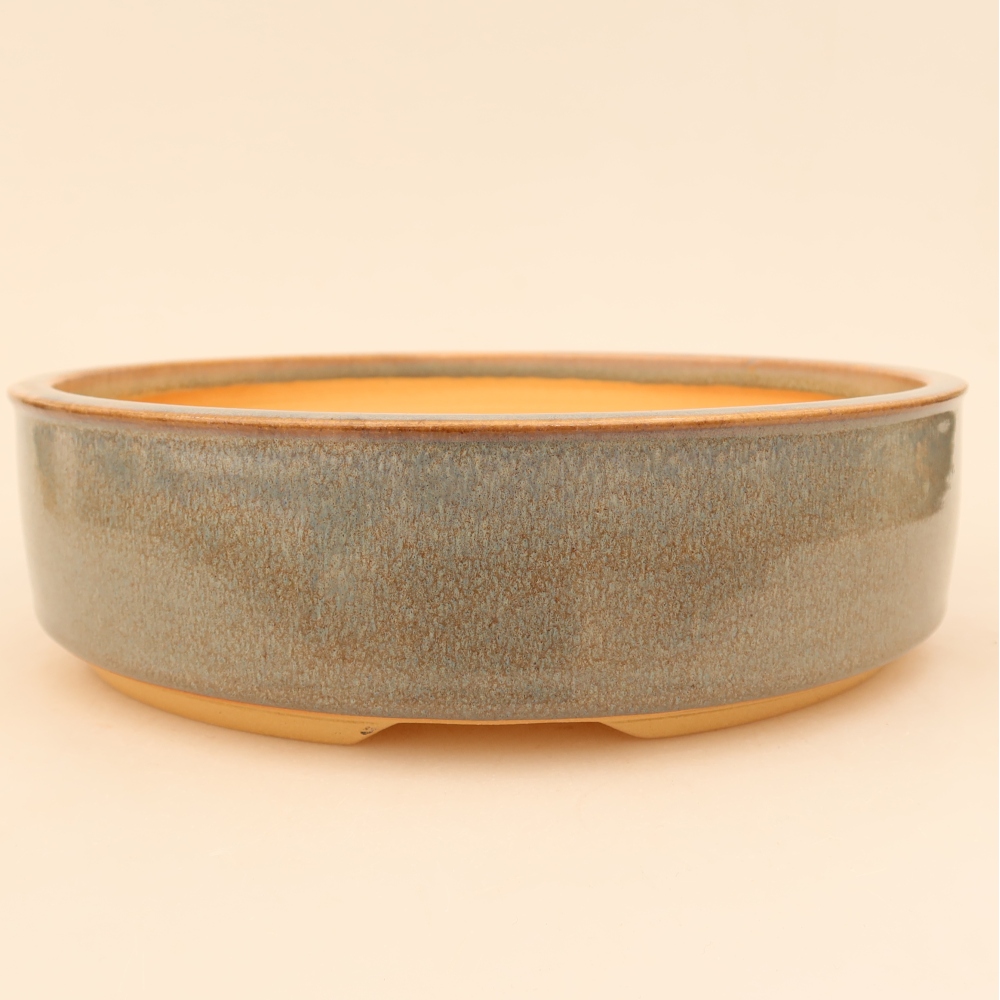 Keramik-Bonsai-Schale, 23,5 × 23,5 × 6,5 cm, Farbe: Grau