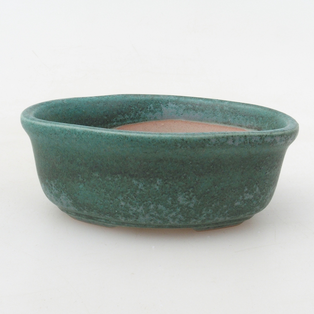 Bonsaischale + Untertasse H05 - 11 x 8 x 4 cm - grün