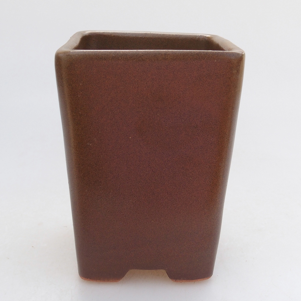 Bonsaischale aus Keramik 7,5 x 7,5 x 10,5 cm, braun