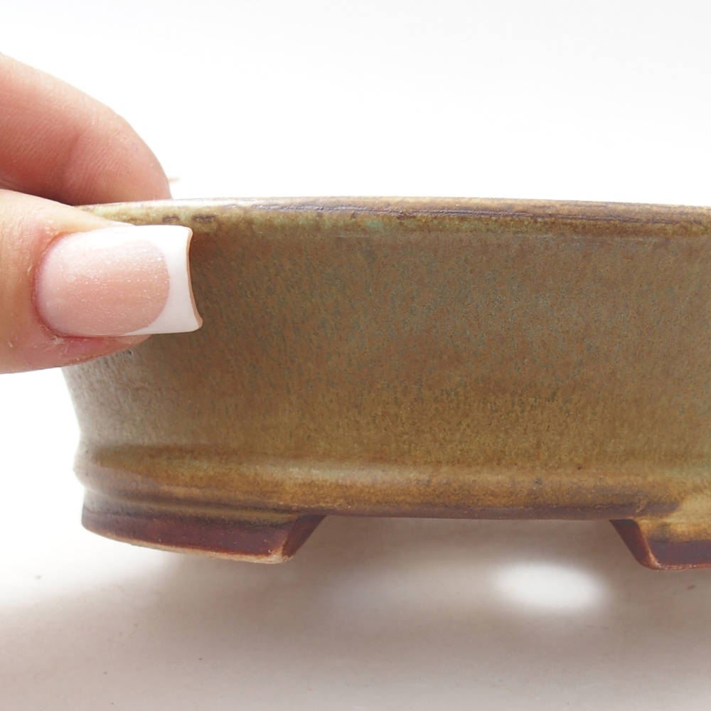 Bonsaischale aus Keramik 14 x 12,5 x 4 cm, grün