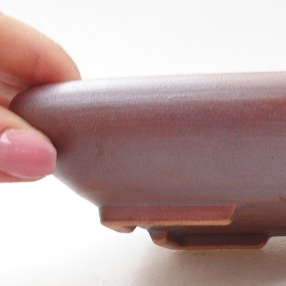 Bonsaischale aus Keramik 17 x 13,5 x 3,5 cm, metallfarben