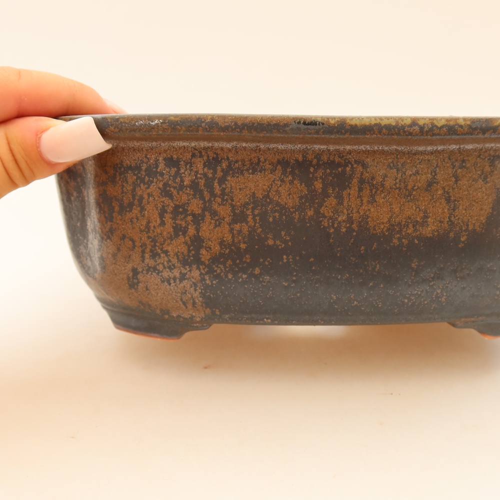 Bonsaischale aus Keramik 23 x 19 x 7 cm, braun