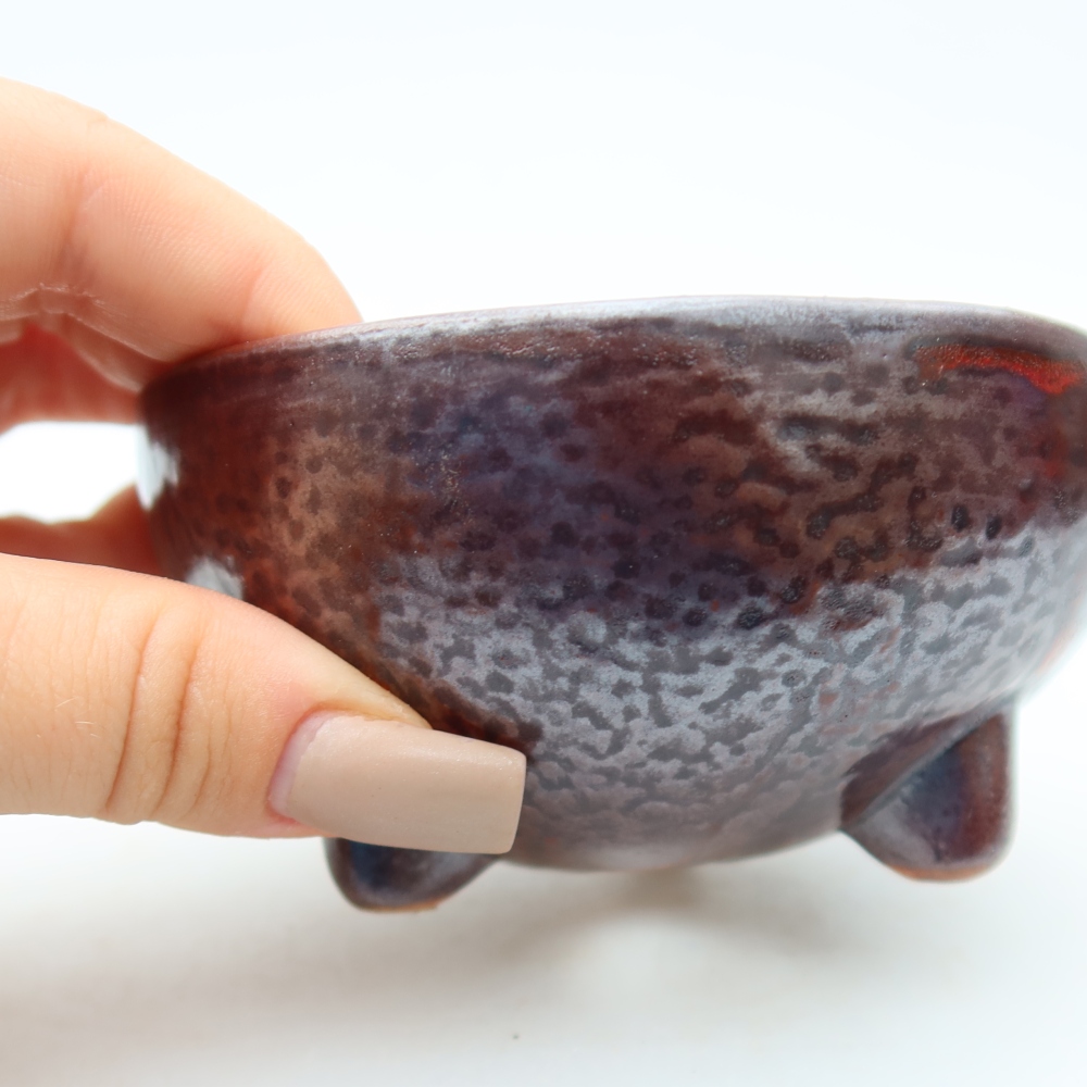 Bonsaischale aus Keramik 10 x 10 x 5 cm, braun