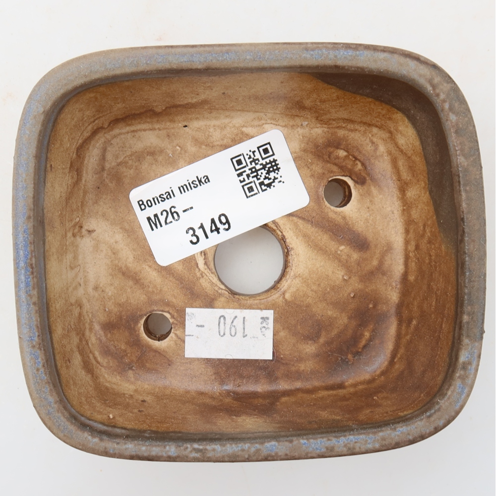 Keramik-Bonsai-Schale, 10 x 8,5 x 4 cm, Farbe: Blau