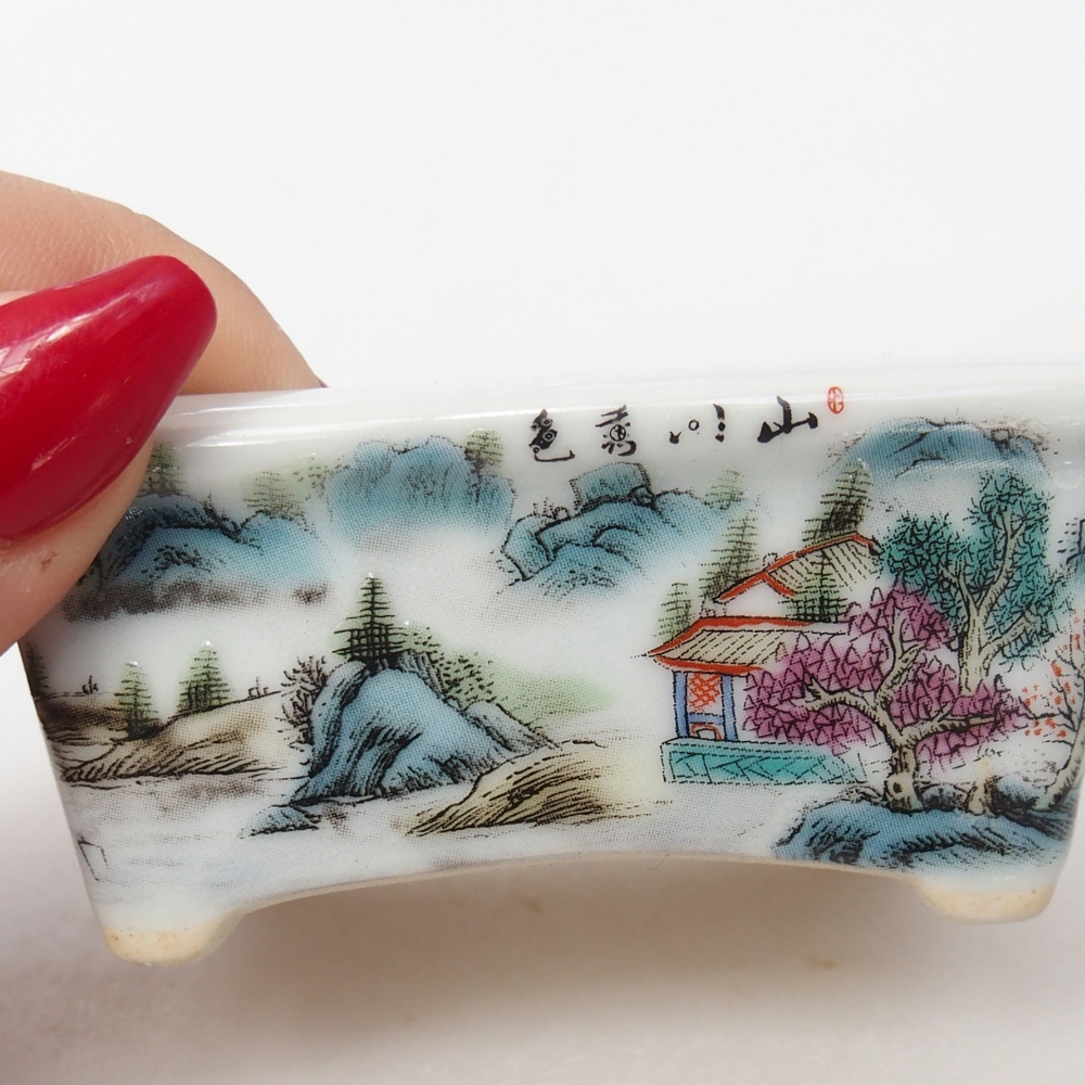 Mini-Bonsaischale 8 x 6,5 x 3,5 cm, weiß