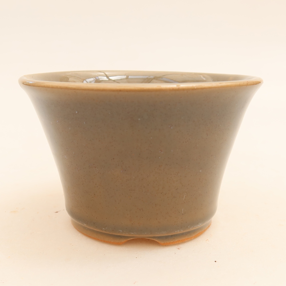 Keramik-Bonsai-Schale 11 x 11 x 7 cm, Farbe: grau