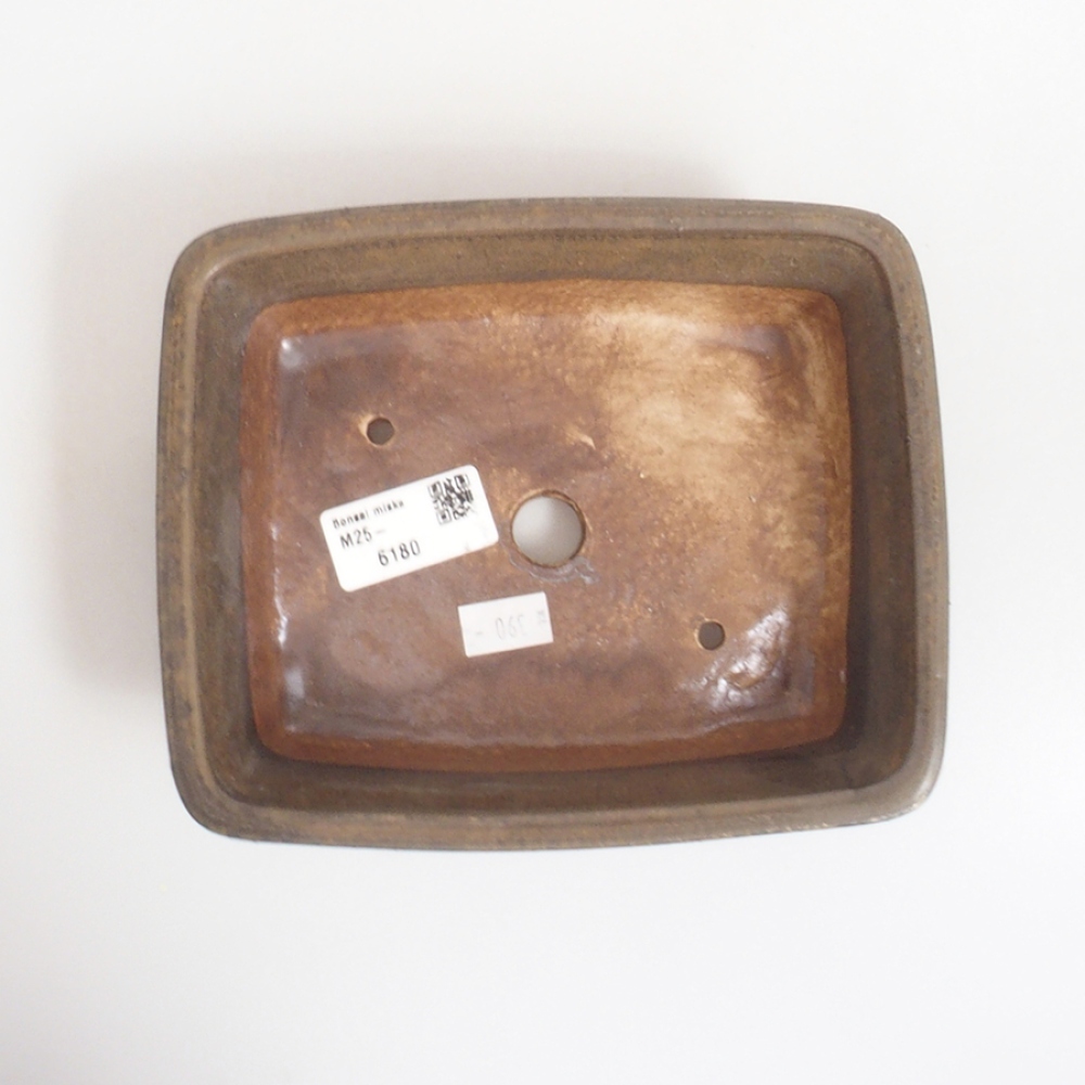 Bonsaischale aus Keramik 10 x 8,5 x 4 cm, braun