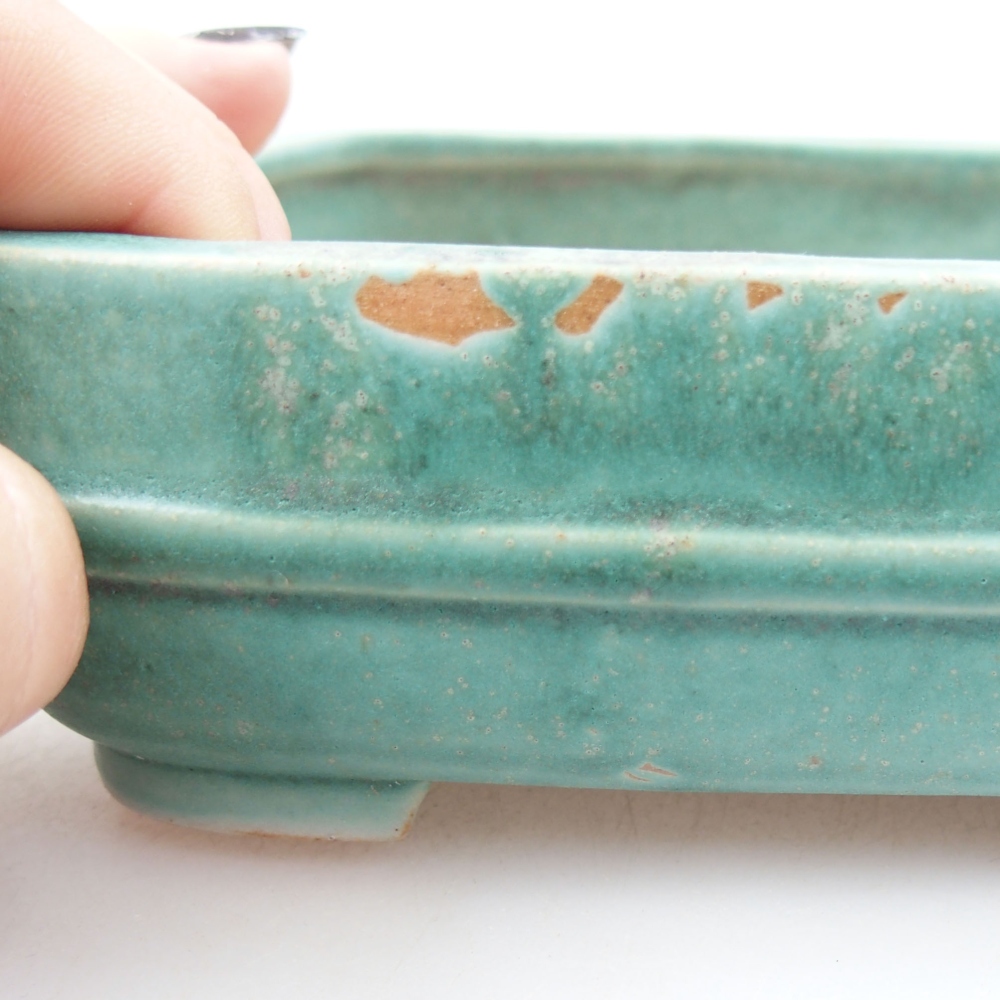 Bonsaischale aus Keramik 15,5 x 12 x 6 cm, Farbe blau