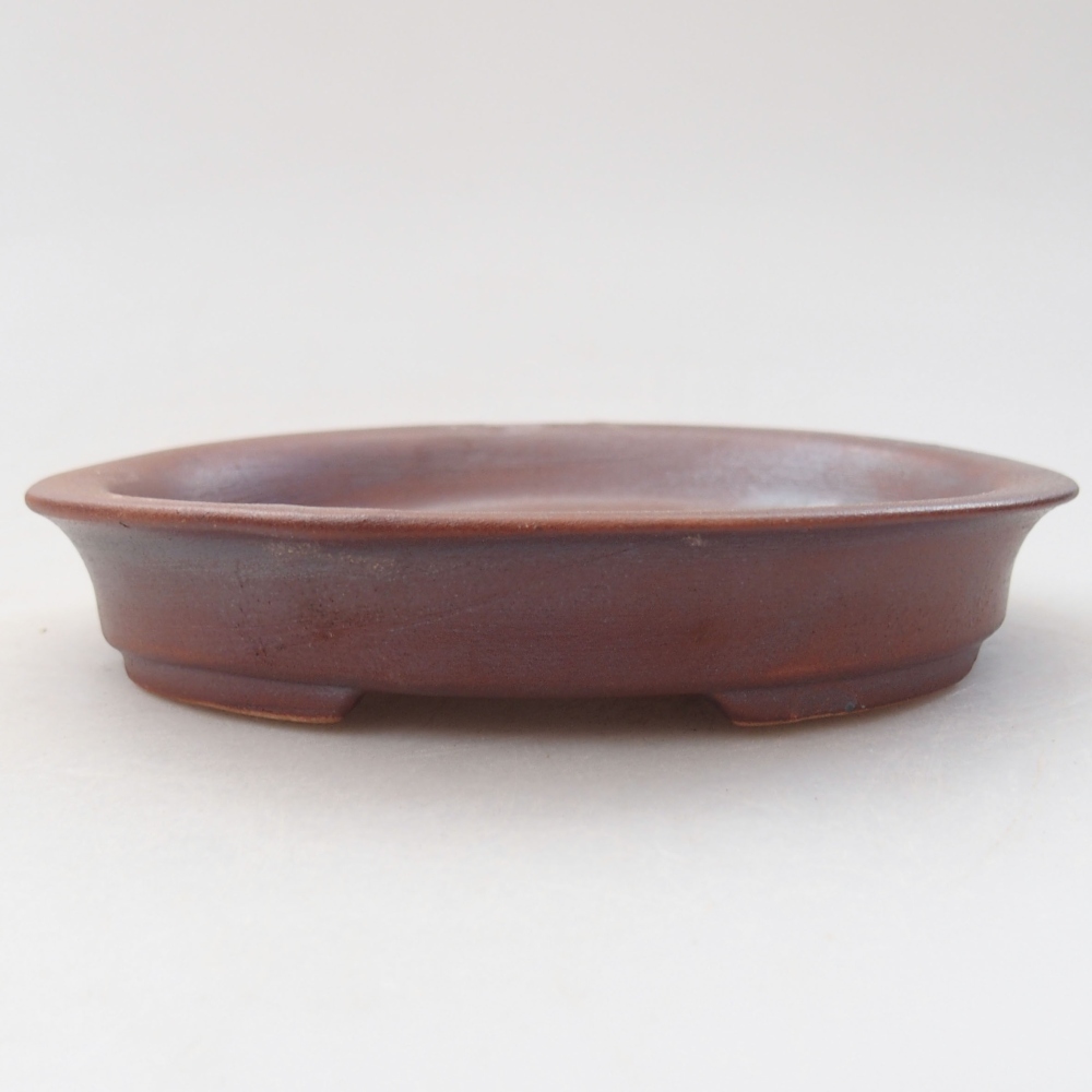 Bonsaischale aus Keramik 12,5 x 10,5 x 2 cm, braun