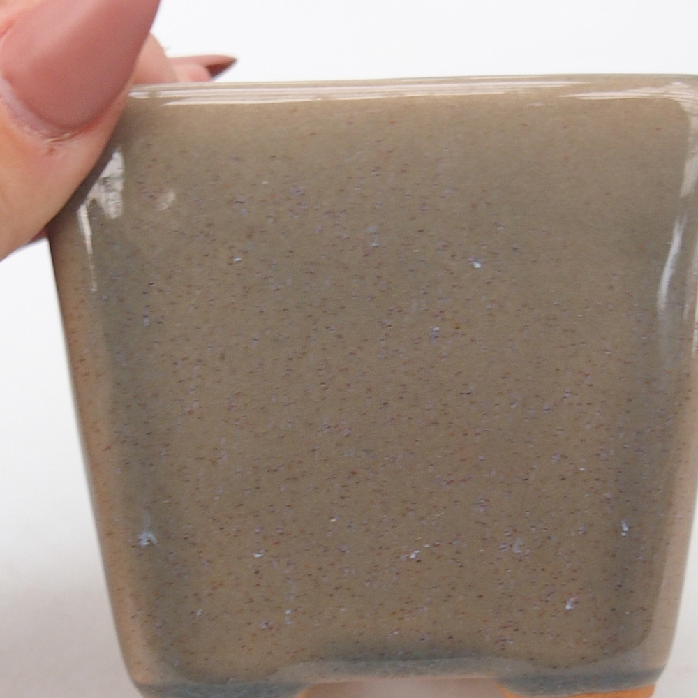 Bonsaischale aus Keramik 7,5 x 7,5 x 7 cm, grau