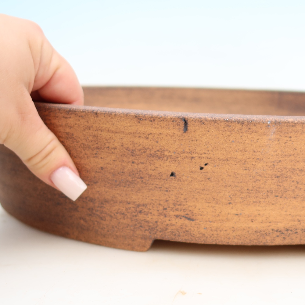Keramik-Bonsai-Schale 38 x 30,5 x 7,5 cm, Farbe: braun