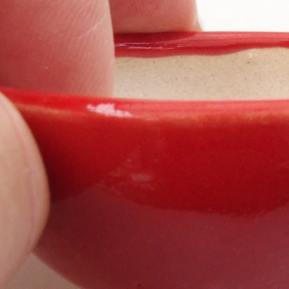 Mini-Bonsaischale 6 x 6 x 2,5 cm, Farbe rot