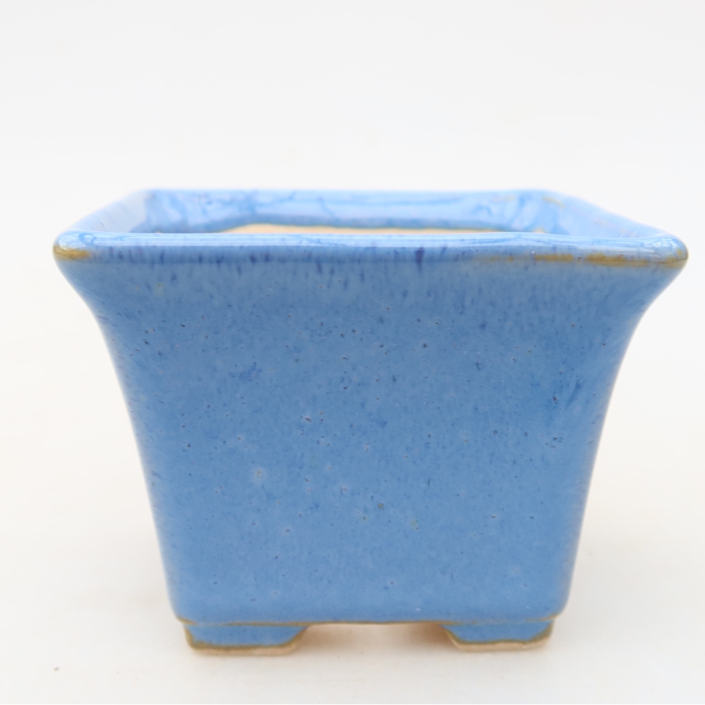 Bonsaischale aus Keramik 6,5 x 6,5 x 5 cm, Farbe blau