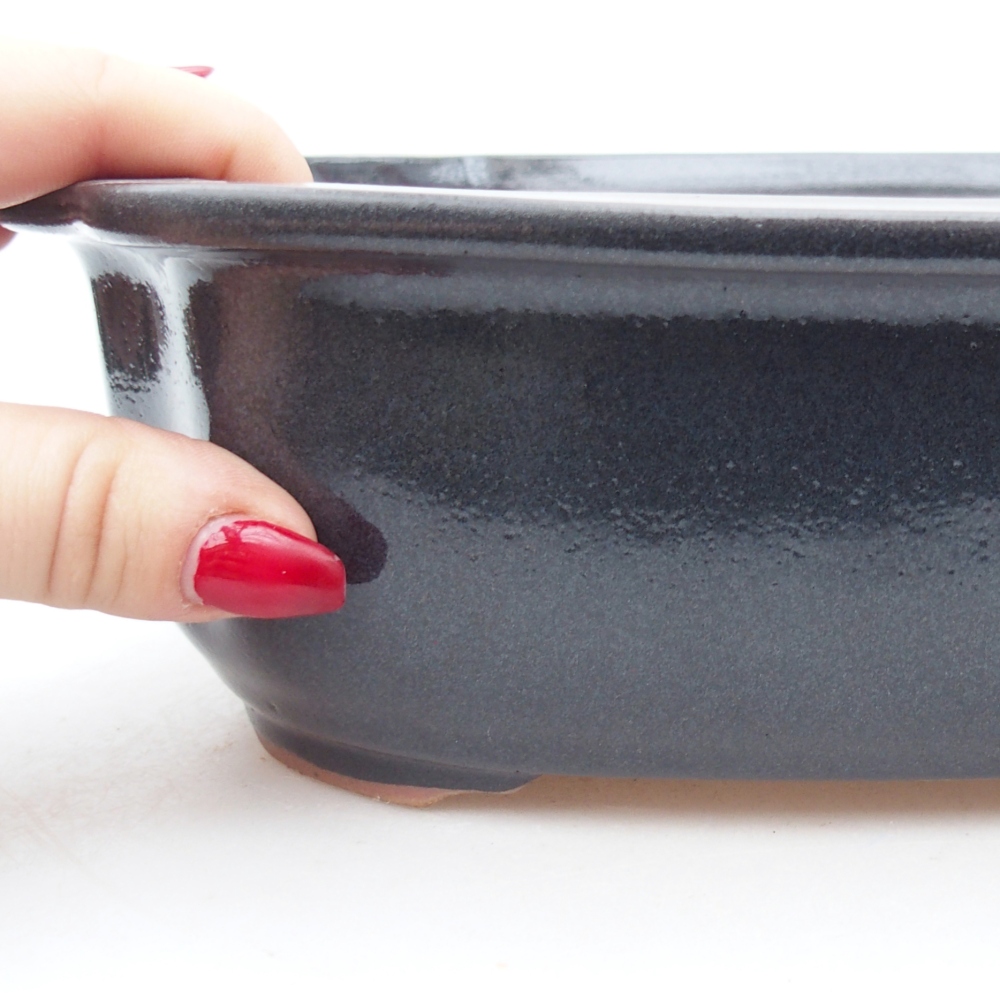 Bonsaischale aus Keramik 25 x 21 x 7,5 cm, grau