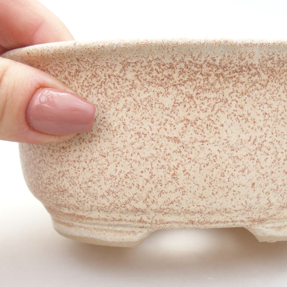 Bonsaischale aus Keramik 12 x 10 x 5,5 cm, Farbe beige