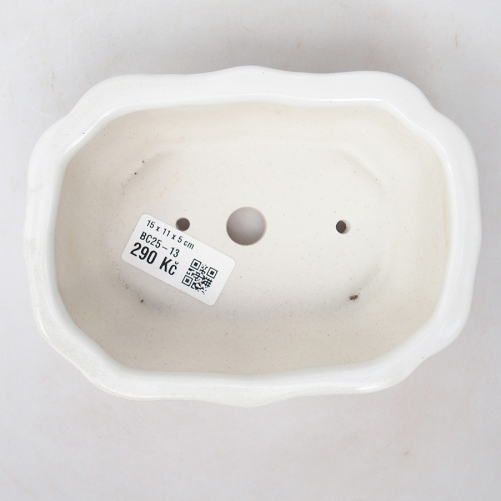 Bonsaischale aus Keramik 15 x 11 x 5 cm, Farbe weiß
