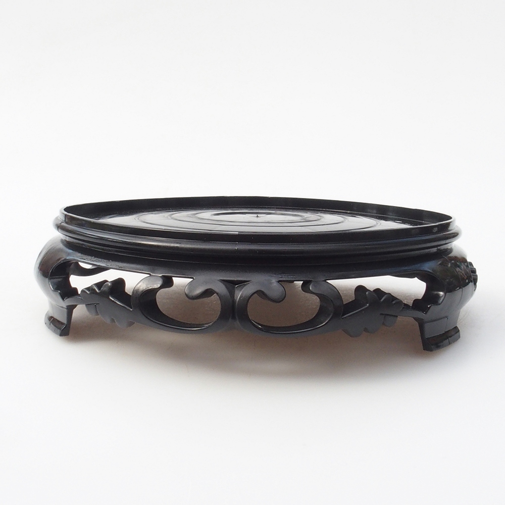 Kunststoff-Bonsai-Tisch rund 17,5 x 17,5 x 4 cm, Farbe schwarz