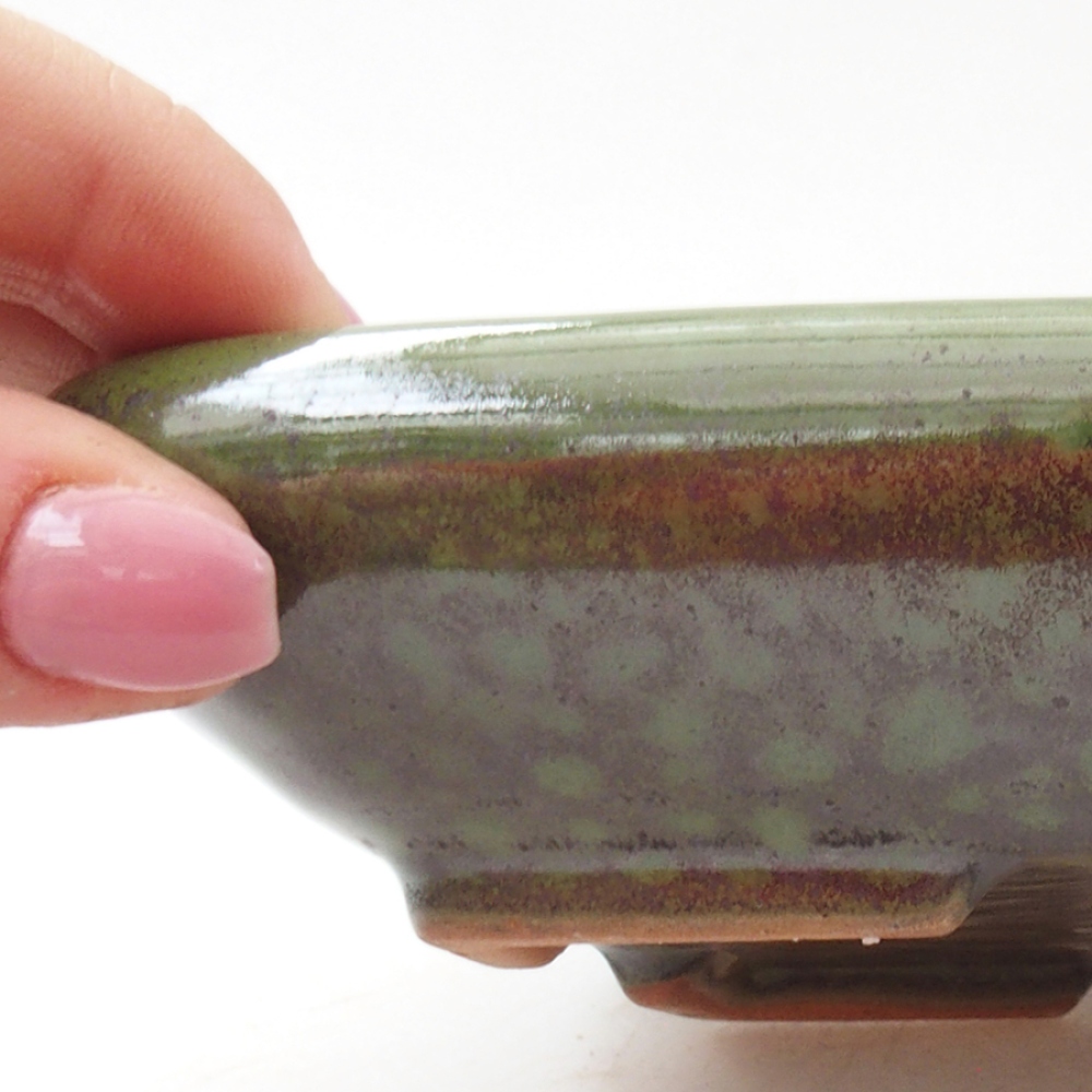 Bonsaischale aus Keramik 17 x 13,5 x 3,5 cm, grün