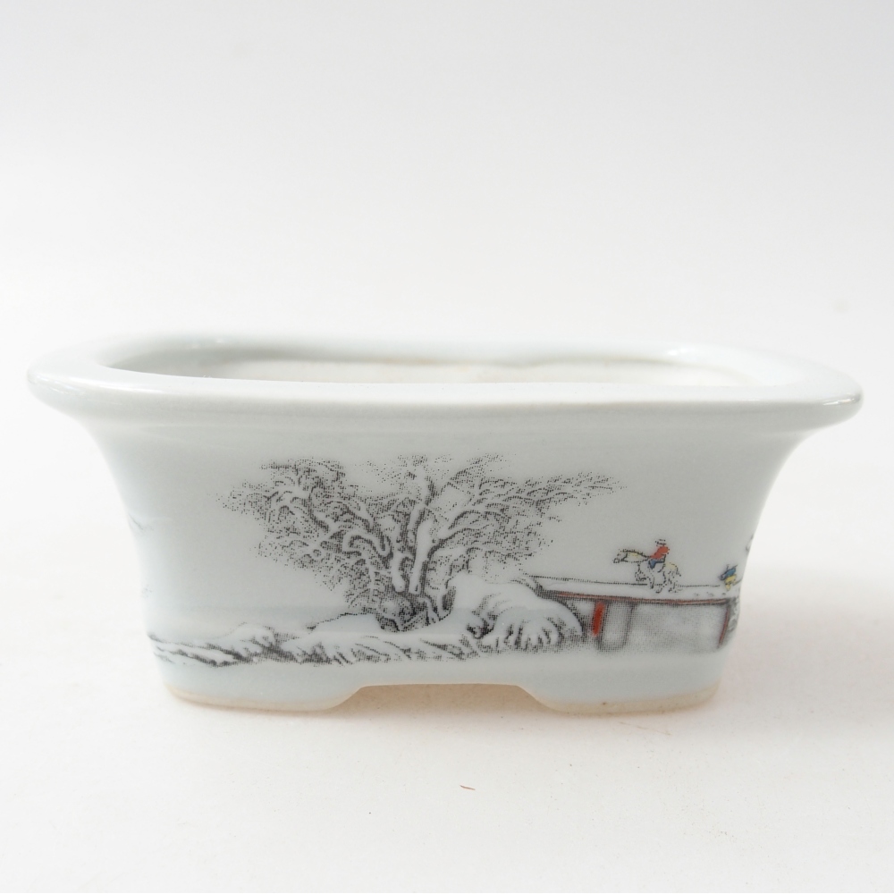 Mini-Bonsaischale 10 x 7,5 x 4 cm, Farbe weiß