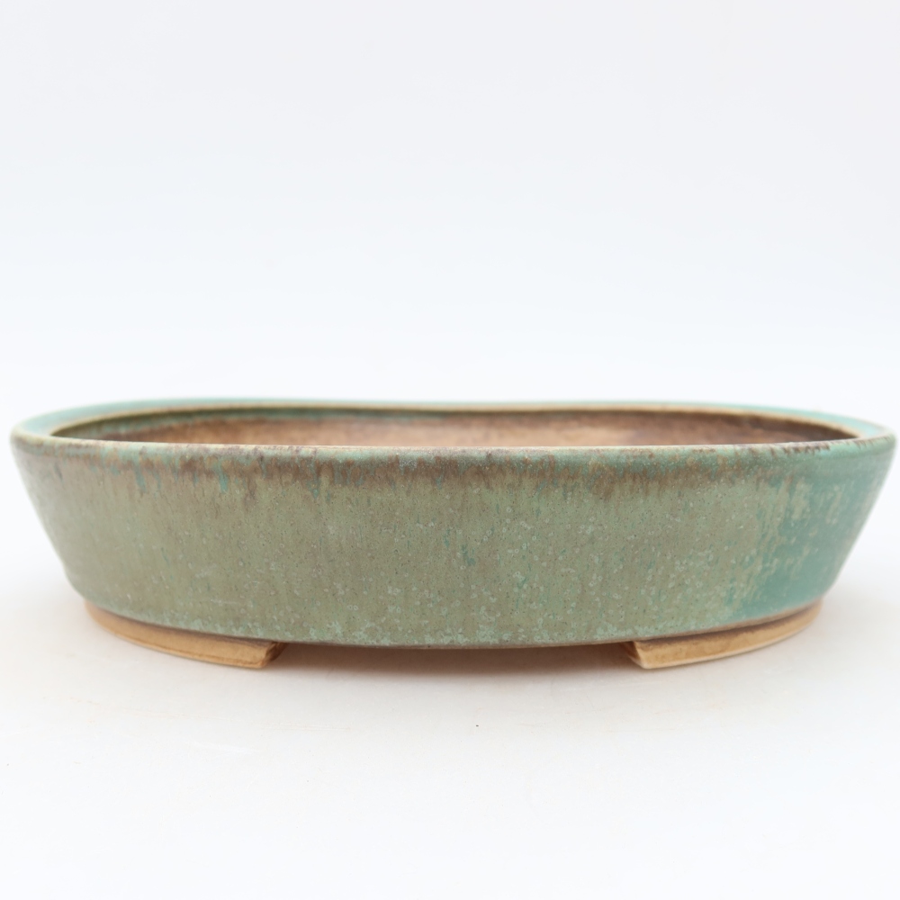 Bonsaischale aus Keramik 21 x 19 x 4,5 cm, grün