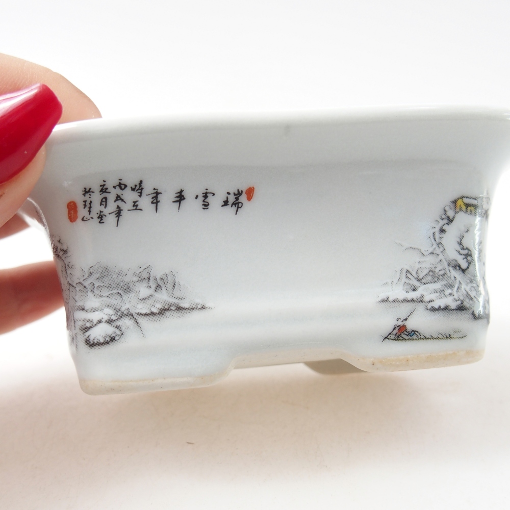 Mini-Bonsaischale 10 x 7,5 x 4 cm, Farbe weiß