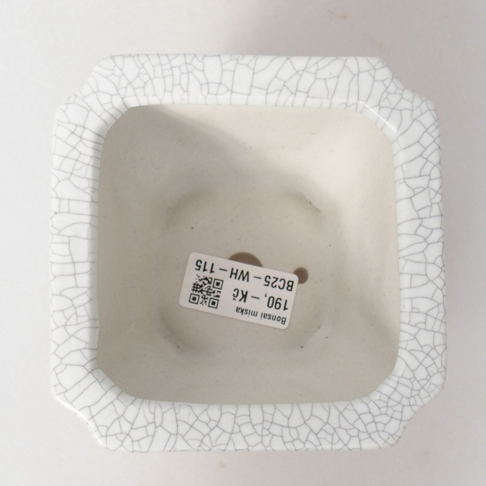 Bonsaischale aus Keramik 11 x 11 x 7 cm, Raku-Farbe