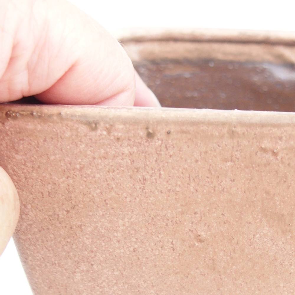 Bonsaischale aus Keramik 15 x 15 x 9,5 cm, rosa