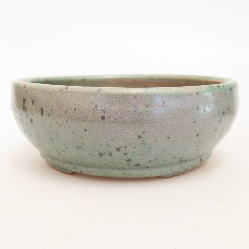 Keramik-Bonsai-Schale, 14,5 × 14,5 × 5,5 cm, Farbe: grün