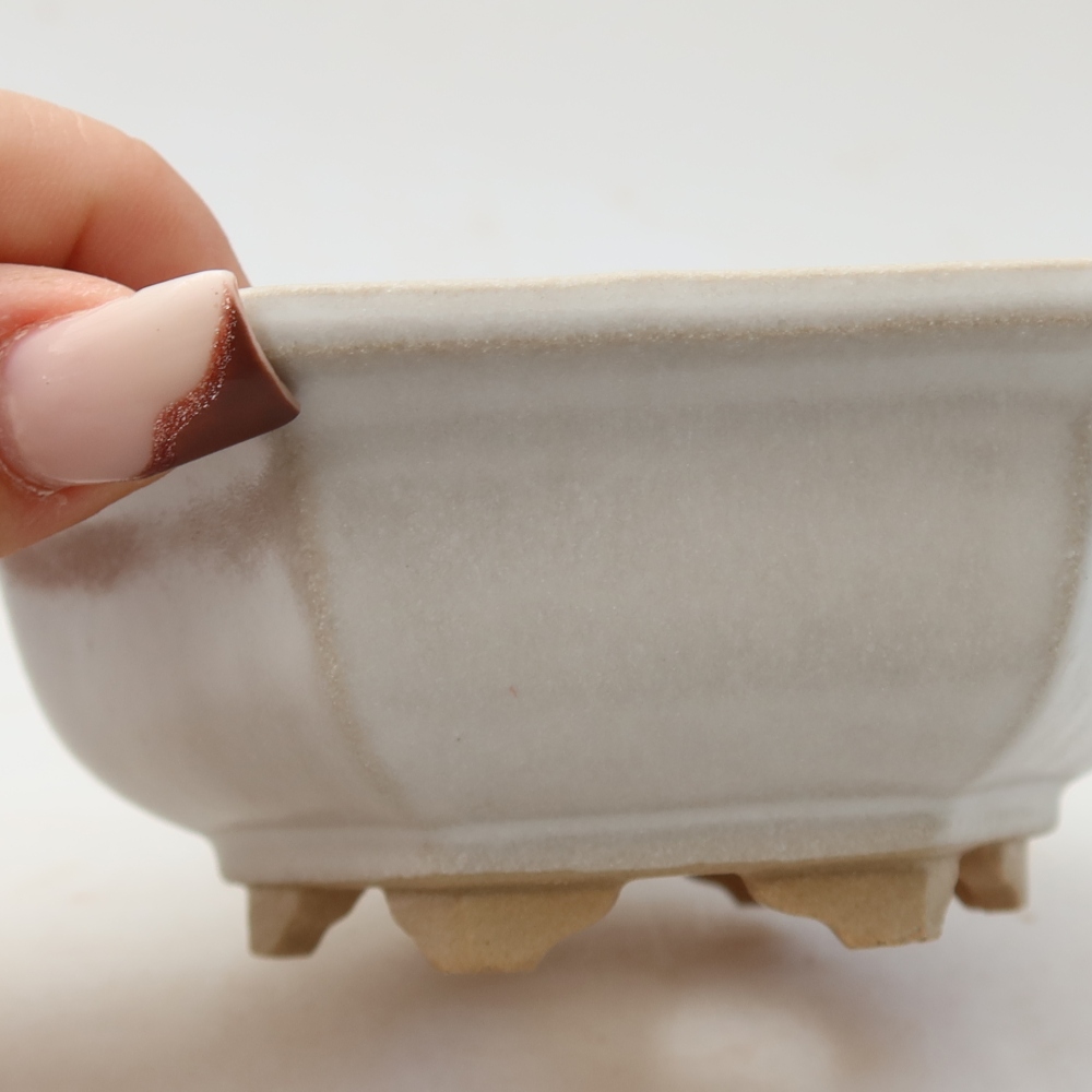 Keramik-Bonsai-Schale, 12 x 10,5 x 4,5 cm, Farbe: Weiß