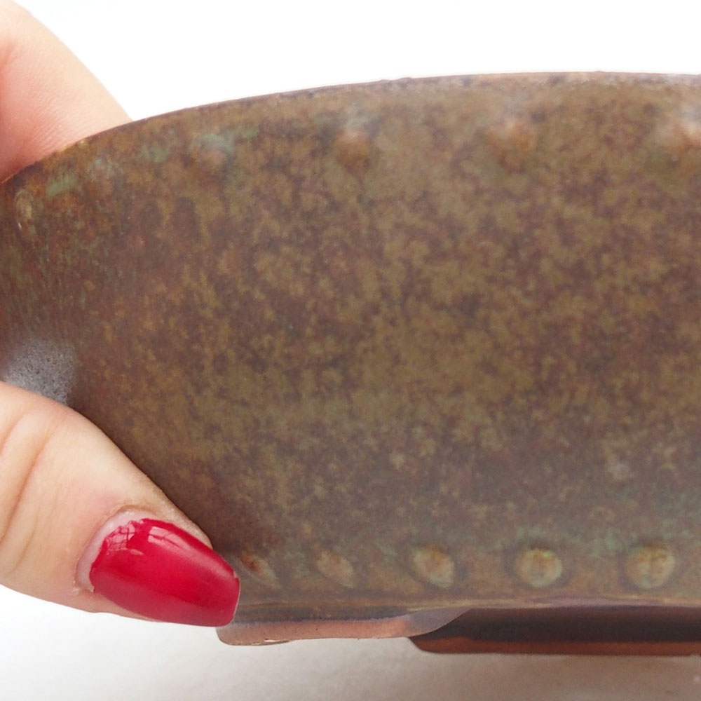 Bonsaischale aus Keramik 17,5 x 17,5 x 4,5 cm, grün