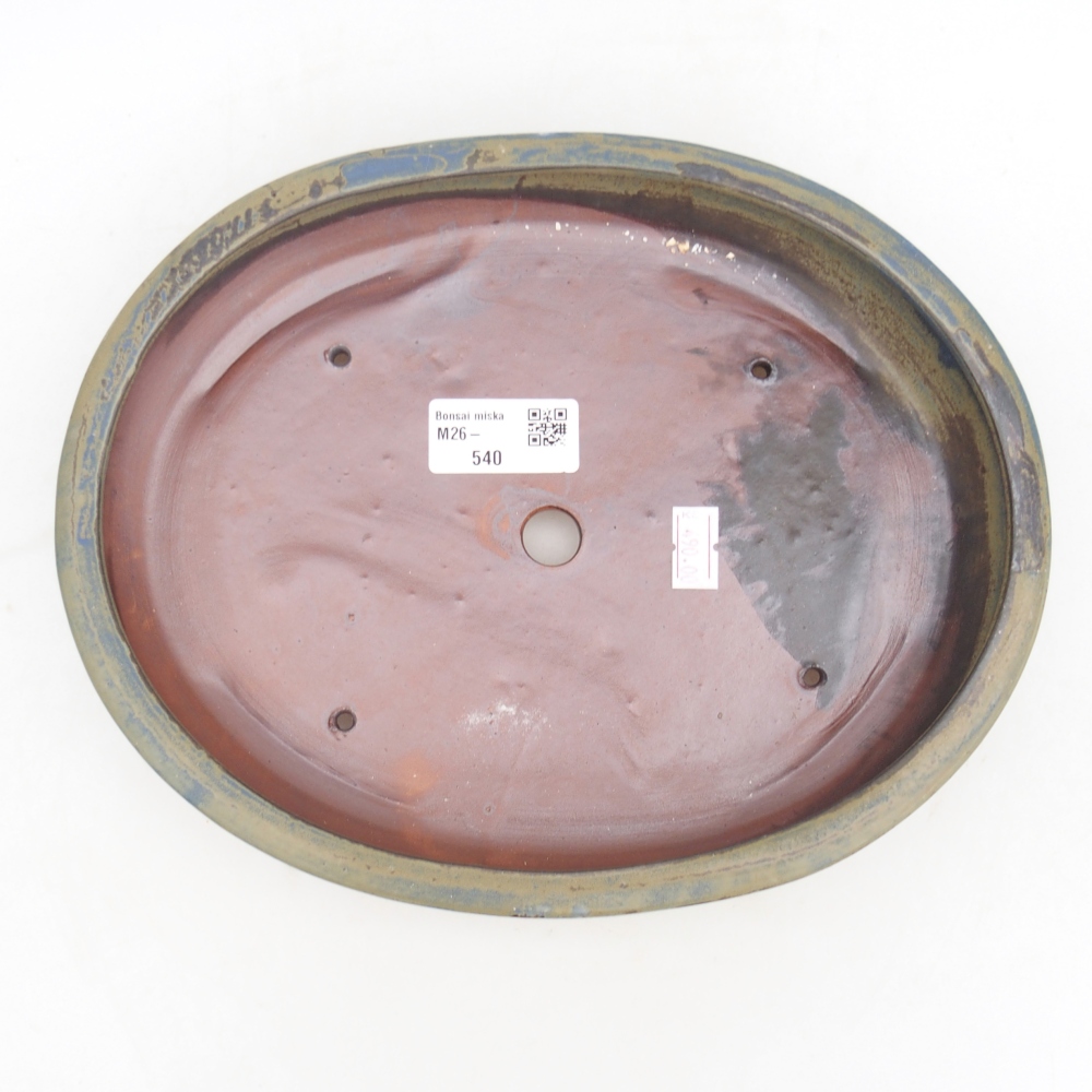 Bonsaischale aus Keramik 24,5 x 20 x 4 cm, Farbe blau