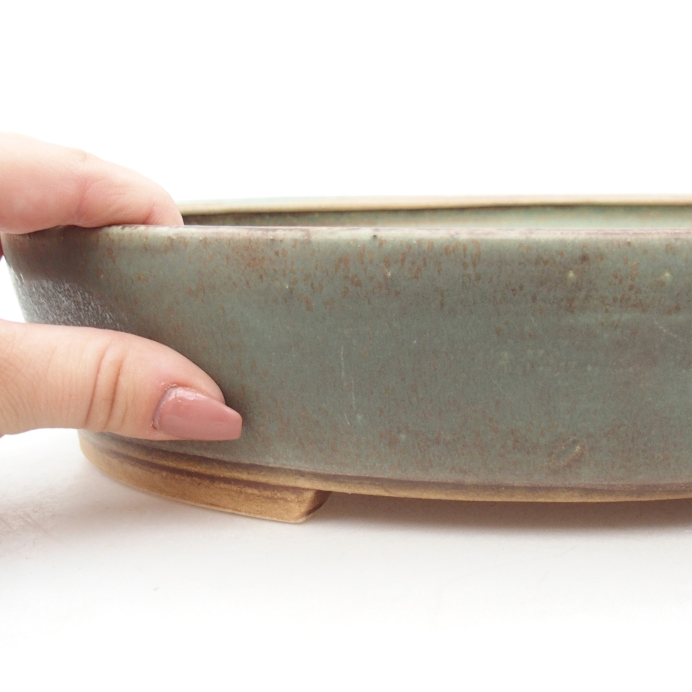 Bonsaischale aus Keramik 28 x 24,5 x 6 cm, grün