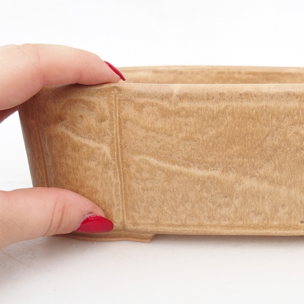 Bonsaischale aus Keramik 20 x 17,5 x 7 cm, Farbe beige