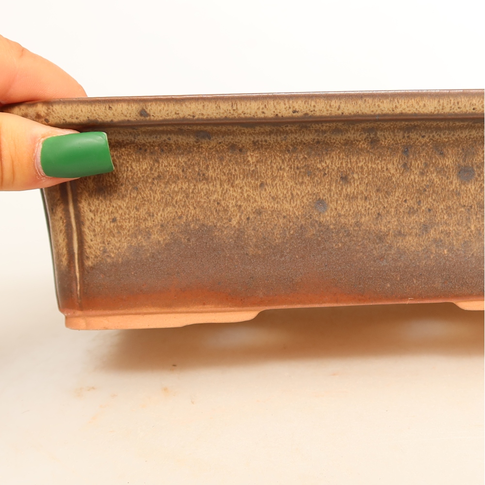Keramikschale  20 x 15,5 x 5,5 cm, Farbe: braun