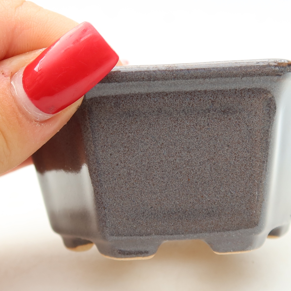 Keramik-Bonsai-Schale, 8 × 7 × 4 cm, Farbe: Grau