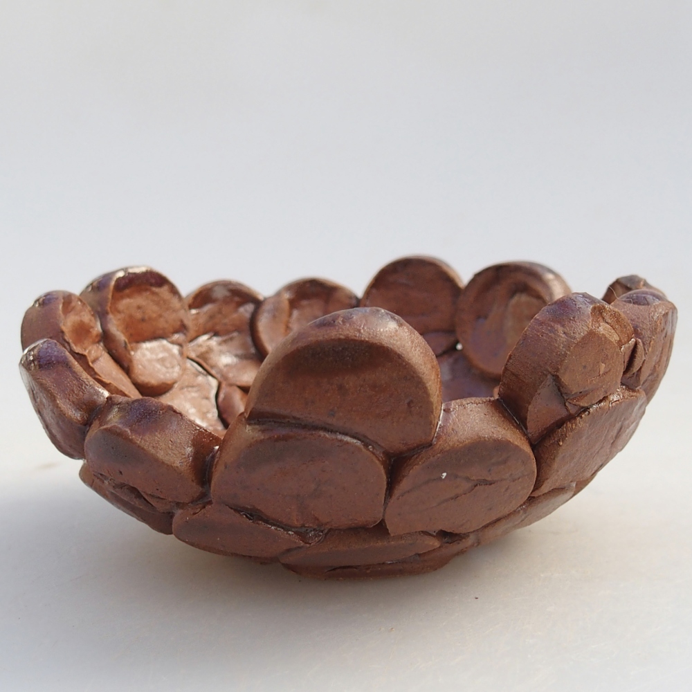 Keramische Schale 8,5 x 8,5 x 4 cm , Farbe braun