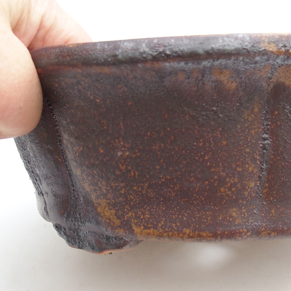 Bonsaischale aus Keramik 26 x 26 x 8 cm, braun