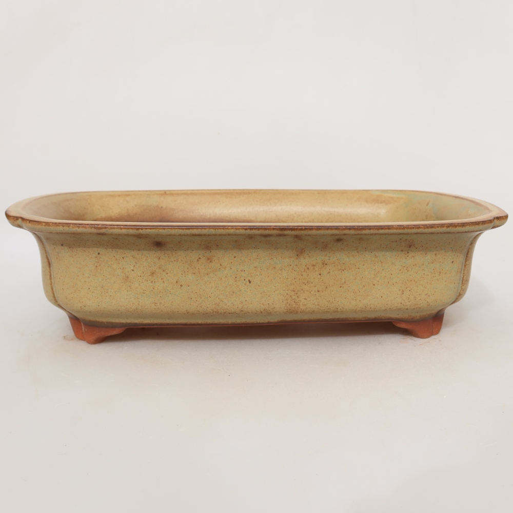 Keramikschale  24 x 17 x 6 cm, Farbe: Grün-Beige